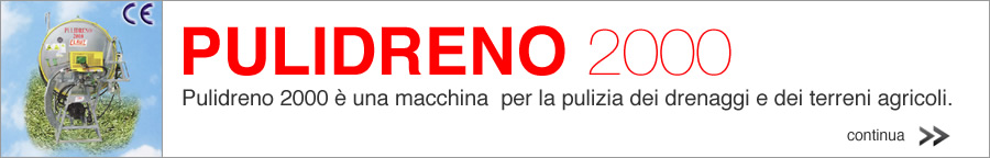 Pulidreno 2000 è una macchina per la pulizia dei drenaggi e dei terreni agricoli